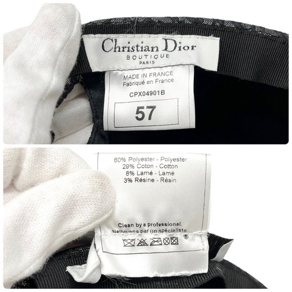 Christian Dior Vintage Trotter Monogram Cap #57 Silver Glitter Polyester[102026] - Picture 4 of 10